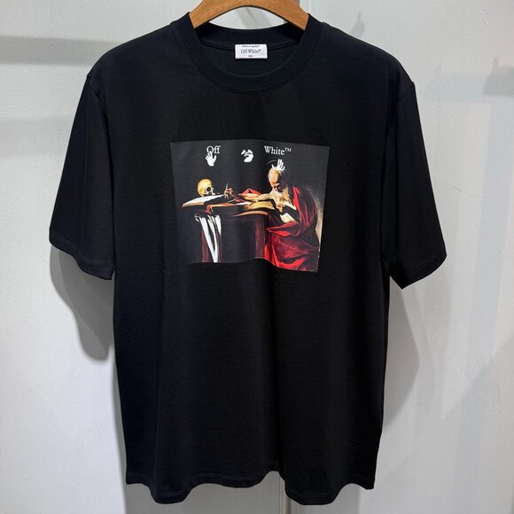 Off-White Slim-Fit Caravaggio Black T-Shirt - Picture 1 of 7